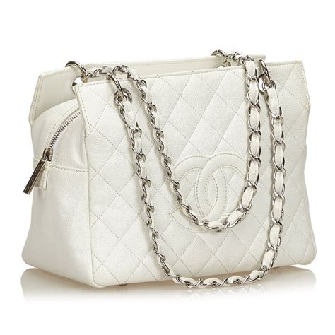 white chanel caviar bag|Chanel Tote Bags .